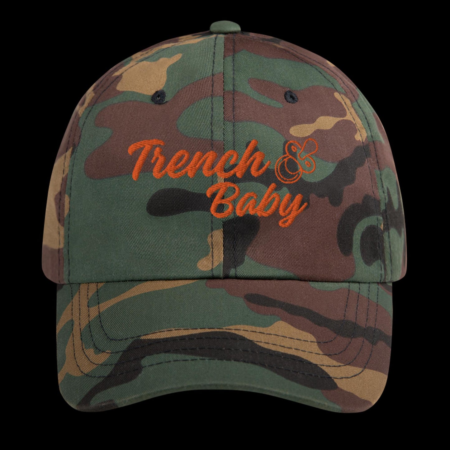 Trench Baby Hat (Camo/Orange)