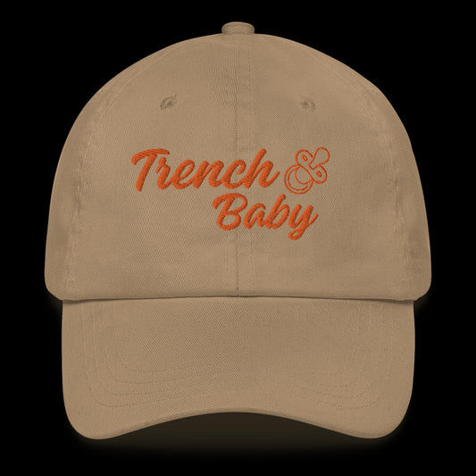 Trench Baby Hat (Khaki/Orange)