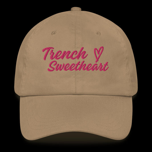 Trench Sweetheart Hat (Khaki/Pink)