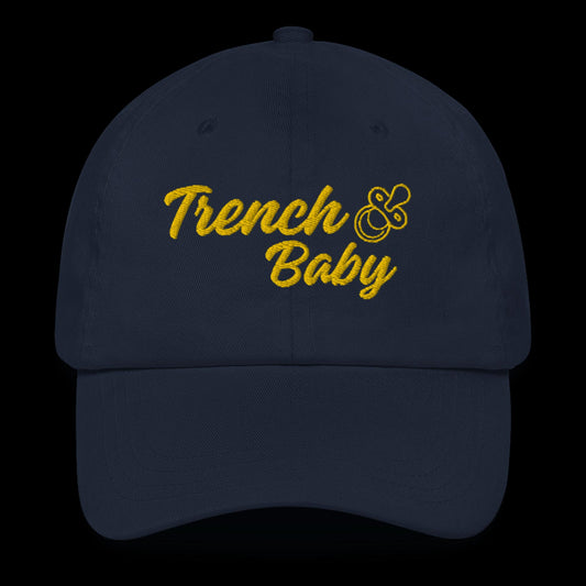Trench Baby Hat (Navy/Yellow)