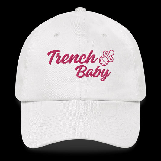 Trench Baby Hat (White/Pink)