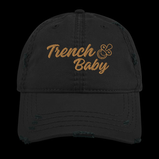 Distressed Trench Baby Hat (Black/Khaki)