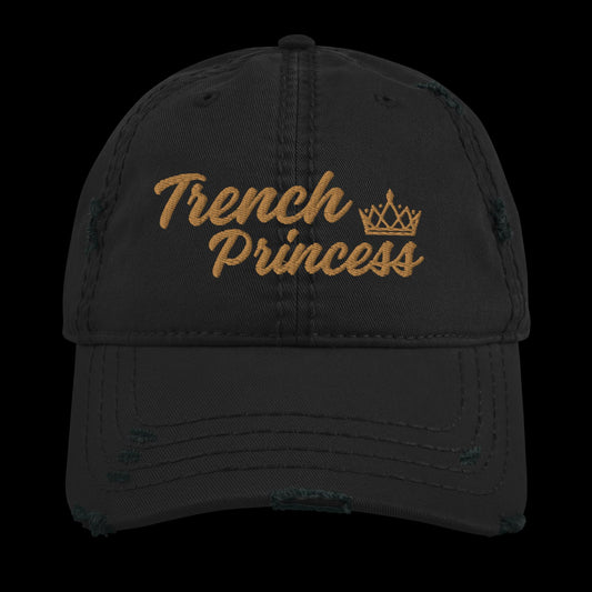 Distressed Trench Princess Hat (Black/Khaki)