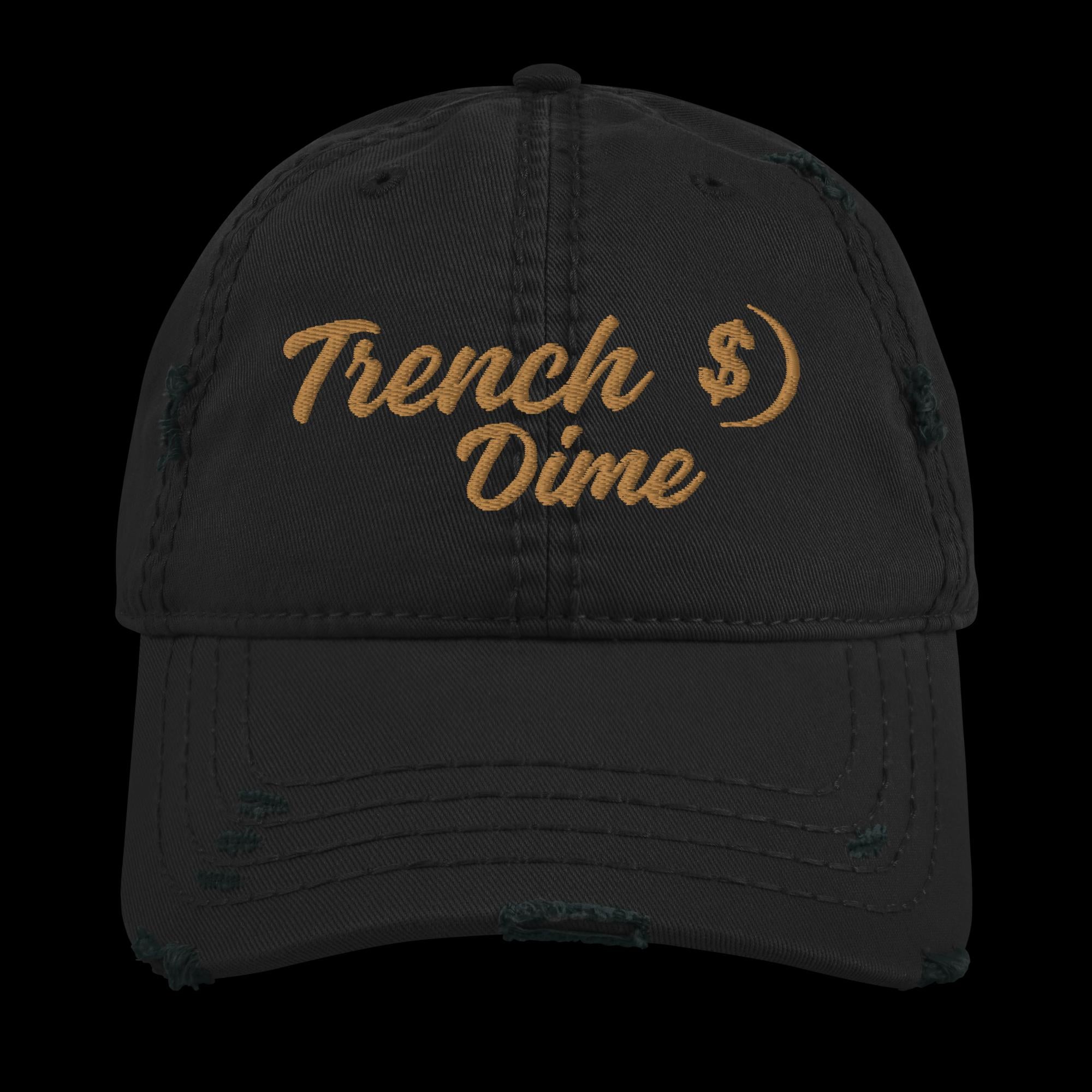 Distressed Trench Dime Hat (Black/Khaki) – Pretty Trench