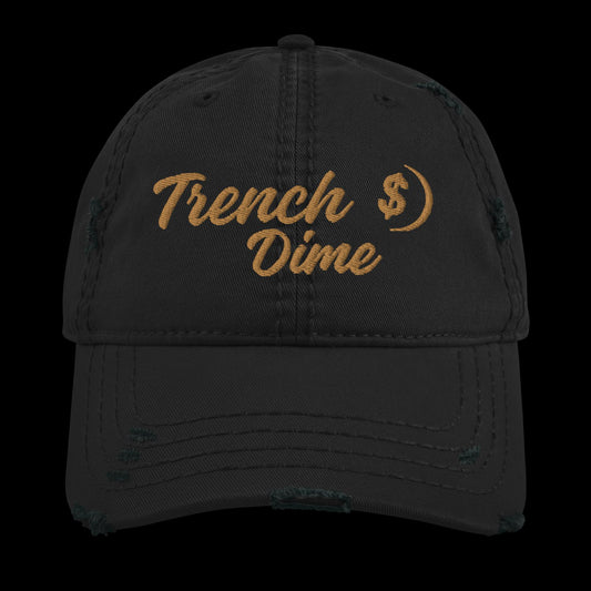 Distressed Trench Dime Hat (Black/Khaki)